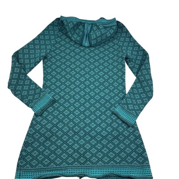 Athleta Spooner Summit Nordic Print Knit Long Line Zipper Cardigan Women's XL - Picture 4 of 9